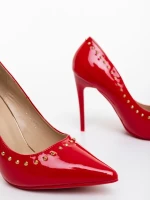 Starlight piros női magassarkú cipő lakkozott ökológiai bőrből