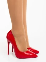 Sheba piros női magassarkú cipő lakkozott ökológiai bőrből