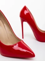 Sheba piros női magassarkú cipő lakkozott ökológiai bőrből