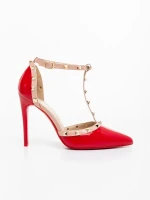 Namora piros női magassarkú cipő lakkozott ökológiai bőrből