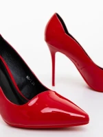 Iluna piros női magassarkú cipő lakkozott ökológiai bőrből