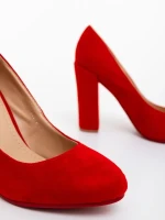 Wisteria piros női magassarkú cipő textil anyagból