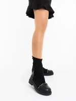 Ignacia fekete női bakancs ökológiai bőrből és textil anyagból