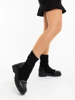 Ignacia fekete női bakancs ökológiai bőrből és textil anyagból