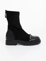 Ignacia fekete női bakancs ökológiai bőrből és textil anyagból