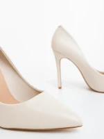 Nozura bézs női magassarkú cipő ökológiai bőrből