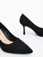Dorma fekete női magassarkú cipő textil anyagból