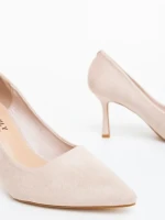 Dorma bézs női magassarkú cipő textil anyagból