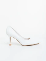 Zafrani fehér női magassarkú cipő ökológiai bőrből
