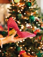 Zamera fukszia női magassarkú cipő textil anyagból