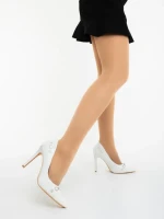 Vamora fehér női magassarkú cipő ökológiai bőrből