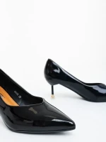 Caravela fekete női magassarkú cipő lakkozott ökológiai bőrből