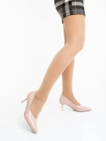 Caravela nude női magassarkú cipő lakkozott ökológiai bőrből