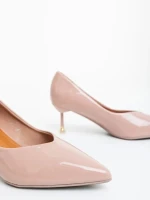 Caravela nude női magassarkú cipő lakkozott ökológiai bőrből