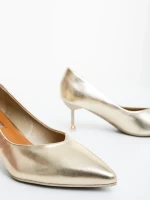 Caravela aranyszinű női magassarkú cipő lakkozott ökológiai bőrből