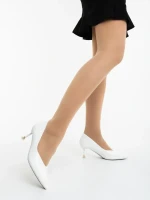 Caravela fehér női magassarkú cipő lakkozott ökológiai bőrből