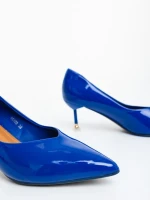 Caravela kék női magassarkú cipő lakkozott ökológiai bőrből