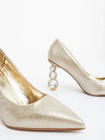 Ohara aranyszinű női magassarkú cipő ökológiai bőrből