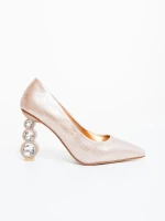 Ohara pezsgőszinű női magassarkú cipő ökológiai bőrből