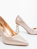 Ohara pezsgőszinű női magassarkú cipő ökológiai bőrből