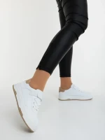 Klarisa fehér és bézs női sportcipő ökológiai bőrből