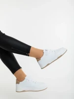 Klarisa fehér és bézs női sportcipő ökológiai bőrből