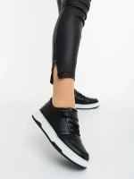 Klarisa fekete fehér női sportcipő ökológiai bőrből