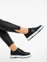 Klarisa fekete fehér női sportcipő ökológiai bőrből