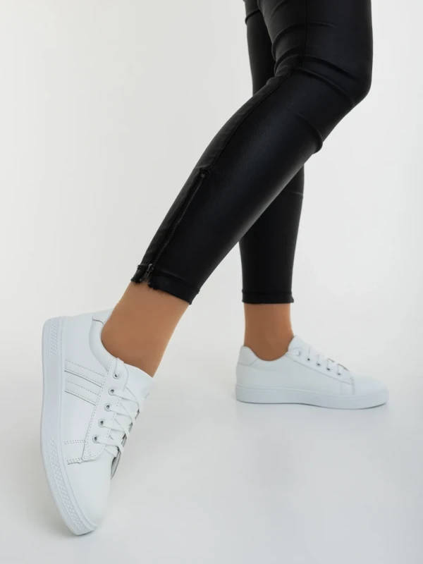 Mivara fehér női sportcipő ökológiai bőrből