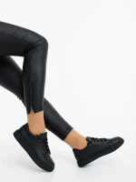 Mivara fekete női sportcipő ökológiai bőrből