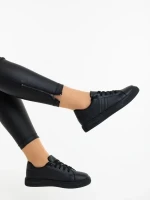 Mivara fekete női sportcipő ökológiai bőrből