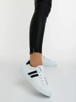 Mivara fekete fehér női sportcipő ökológiai bőrből