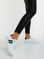 Mivara fekete fehér női sportcipő ökológiai bőrből