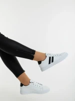 Mivara fekete fehér női sportcipő ökológiai bőrből