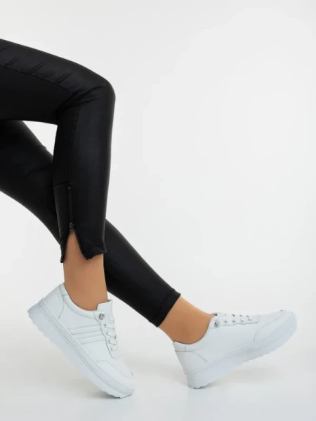 Anzara fehér női sportcipő ökológiai bőrből