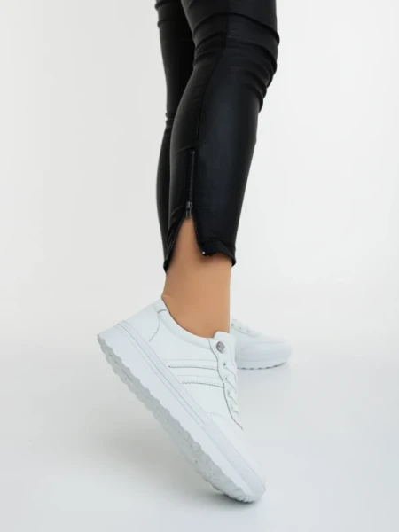 Anzara fehér női sportcipő ökológiai bőrből