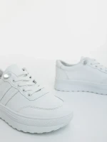 Anzara fehér női sportcipő ökológiai bőrből