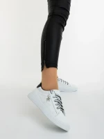 Catiopia fekete fehér női sportcipő ökológiai bőrből