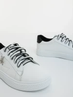 Catiopia fekete fehér női sportcipő ökológiai bőrből