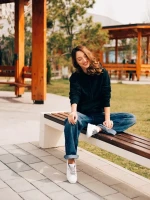 Catiopia fekete fehér női sportcipő ökológiai bőrből