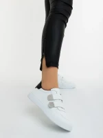 Mikana fekete fehér női sportcipő ökológiai bőrből