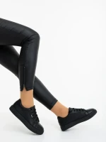 Nimira fekete női sportcipő ökológiai bőrből