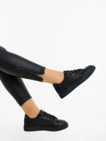 Nimira fekete női sportcipő ökológiai bőrből