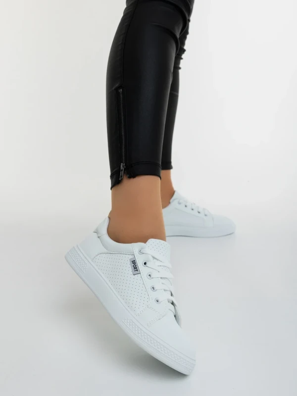 Nimira fehér női sportcipő ökológiai bőrből