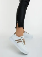 Anzara fehér és bézs női sportcipő ökológiai bőrből