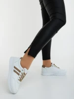 Anzara fehér és bézs női sportcipő ökológiai bőrből