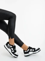 Serenza fekete fehér női sportcipő ökológiai bőrből