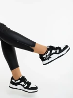 Serenza fekete fehér női sportcipő ökológiai bőrből