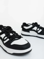 Serenza fekete fehér női sportcipő ökológiai bőrből