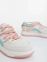 Serenza rózsaszin és kék női sportcipő ökológiai bőrből